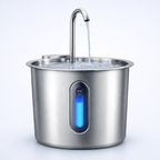 Stainless Steel Cat Water Fountain 2.2L – Automatic, Ultra Quiet Pet Water Dispenser with Filter & LED