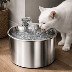 2L Stainless Steel Smart Water Dispenser for Pets, Automatic Water Feeder for Cats And Dogs, Without Battery