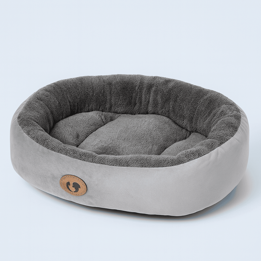 Plush Oval Pet Bed – Washable Cushion for Dogs & Cats