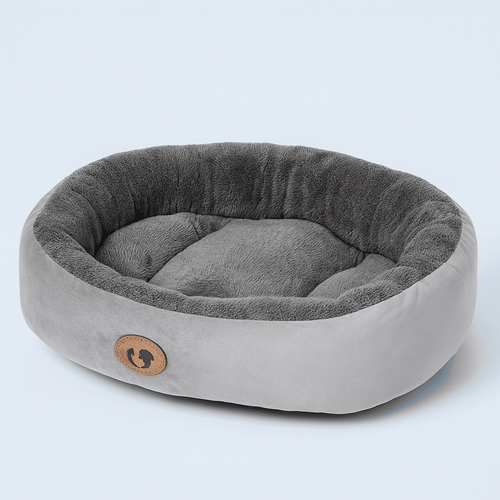 Plush Oval Pet Bed – Washable Cushion for Dogs & Cats