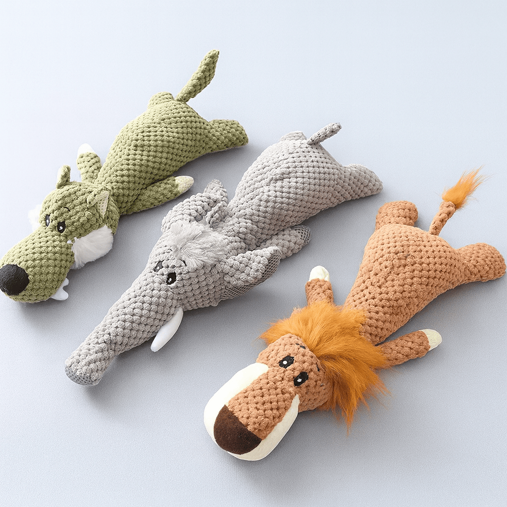 Plush Squeaky Dog Toy – Soft Cartoon Chew Toy for Small Dogs