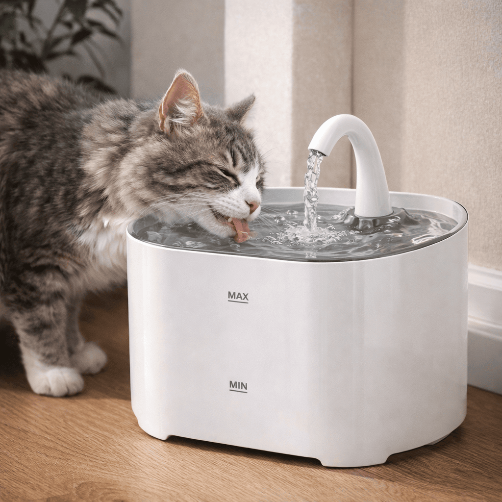 2.2L Automatic Cat Water Fountain – Quiet Running Water Dispenser with Water Level Window