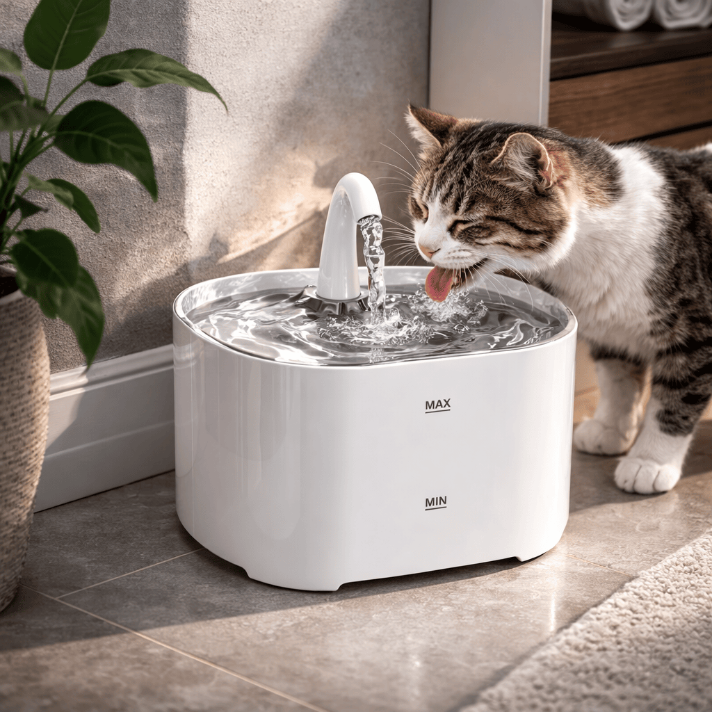 2.2L Automatic Cat Water Fountain – Quiet Running Water Dispenser with Water Level Window