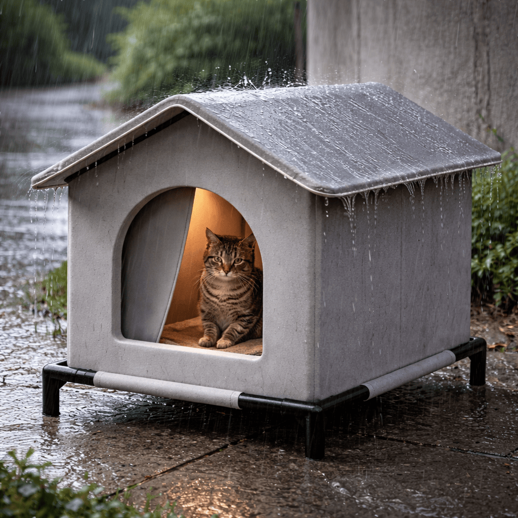 Warm, dry, and safe shelter for cats and small dogs