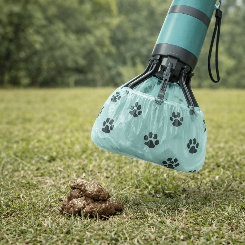 Portable Dog Poop Scooper – No-Touch Waste Picker with Bag Dispenser