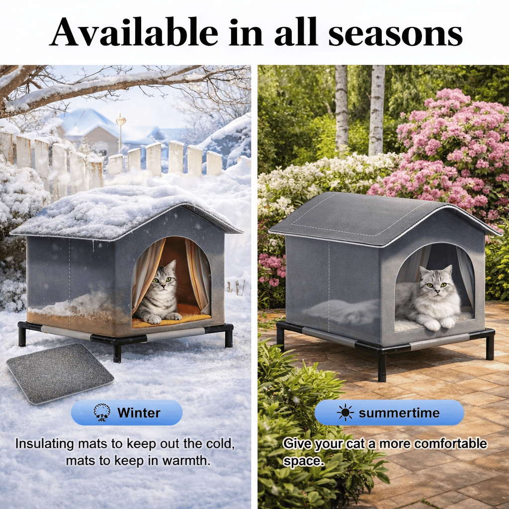 Warm, dry, and safe shelter for cats and small dogs