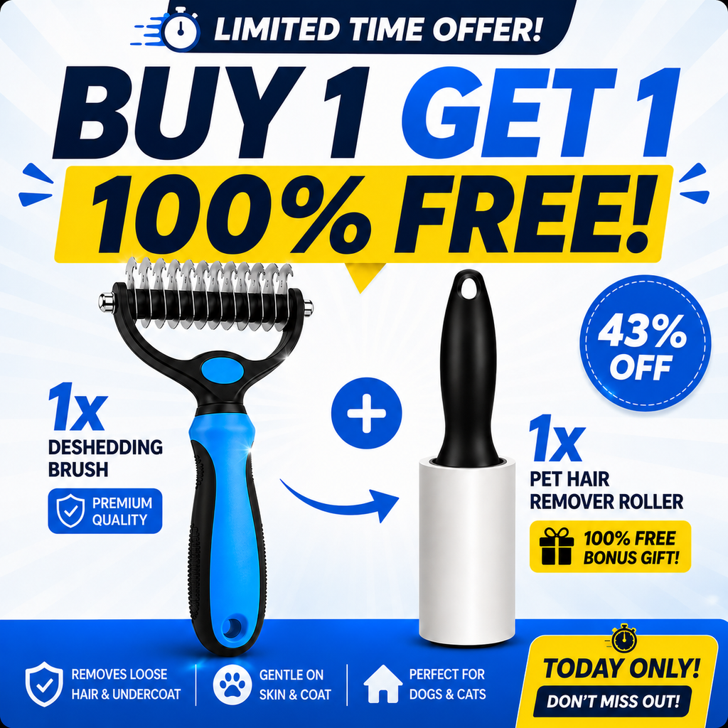 Limited Promo: Buy the Pet Grooming Comb & Get the Sticky Roller Free — 100% Hair-Free Pet & Home