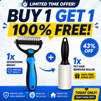Limited Promo: Buy the Pet Grooming Comb & Get the Sticky Roller Free — 100% Hair-Free Pet & Home