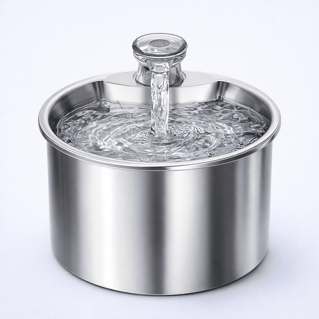 2L Stainless Steel Smart Water Dispenser for Pets, Automatic Water Feeder for Cats And Dogs, Without Battery