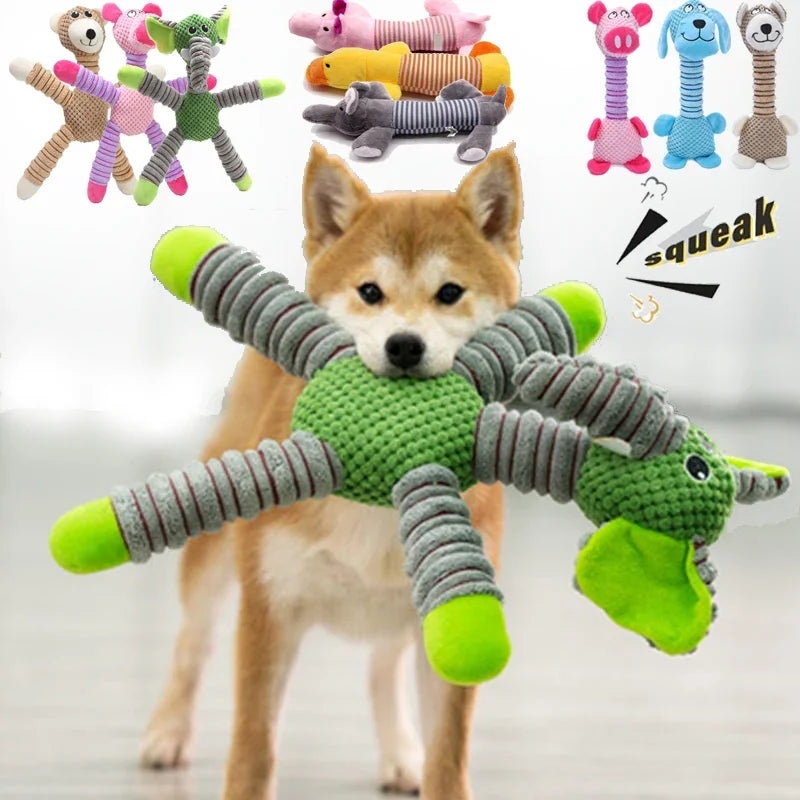 Durable Squeaky Plush Dog Toy – Tough Animal-Shape Chew Toy
