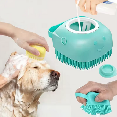 Silicone Pet Bath Brush – Soft Massage & Grooming Tool for Dogs & Cats