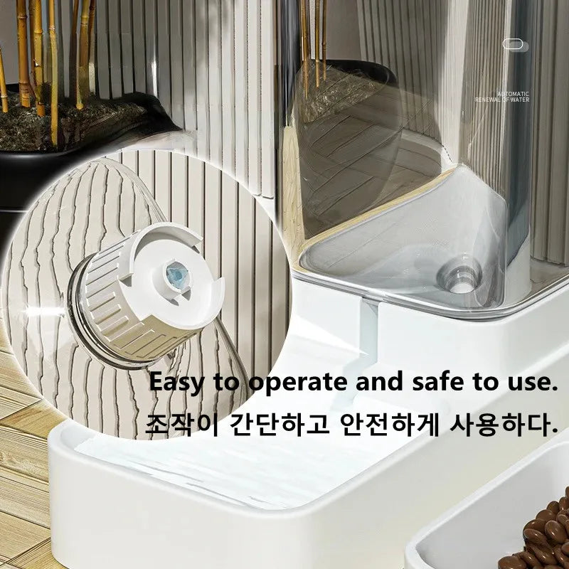 Automatic Pet Feeder & Water Bowl – Transparent Gravity Dispenser