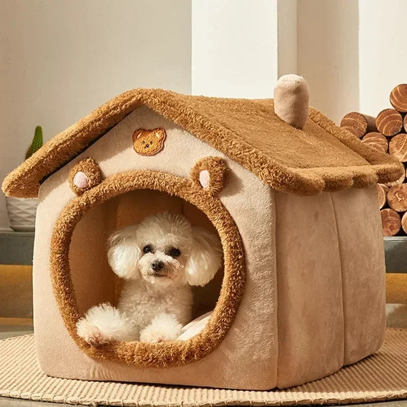 Folding Pet House with Mattress – Cozy Bed for Dogs & Cats