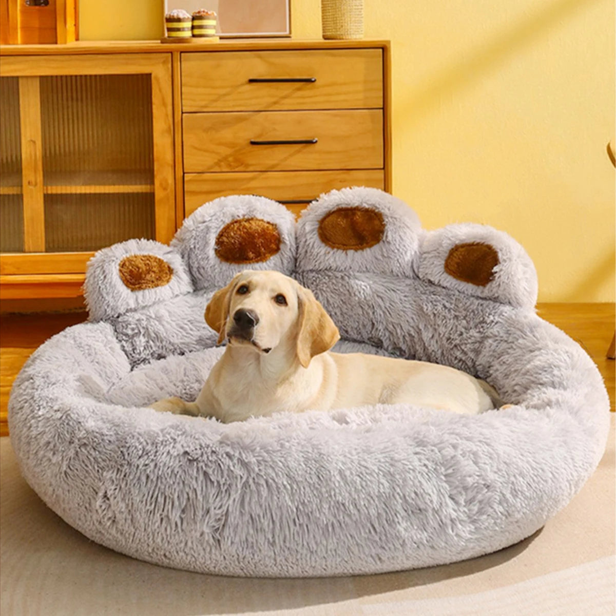 Fluffy Winter Dog Bed – Soft Warm Sofa-Style Pet Cushion for Dogs & Cats