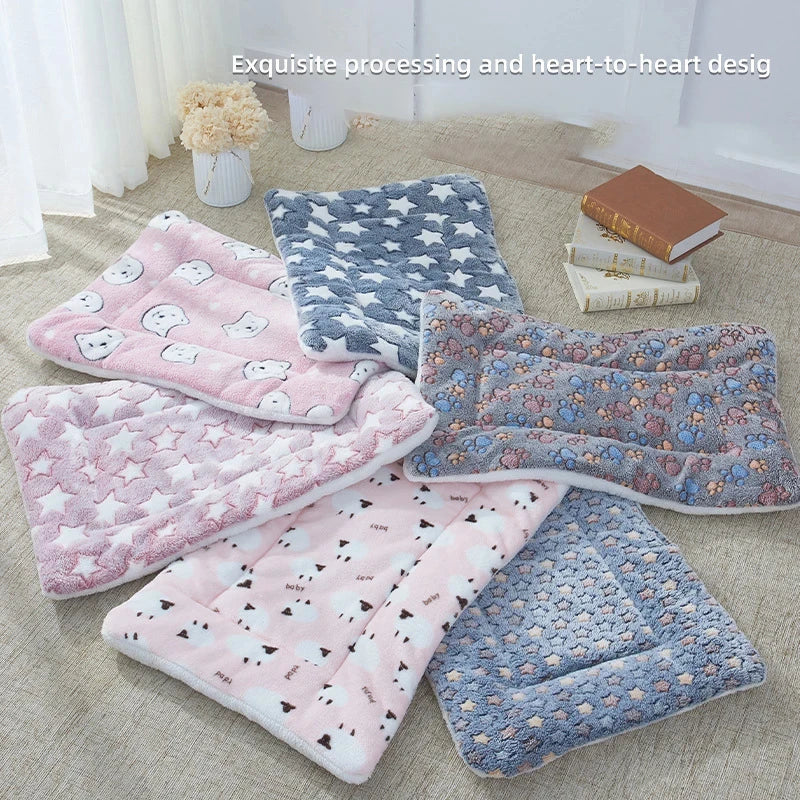 Flannel Pet Sleeping Mat – Soft Cushion Bed for Dogs & Cats