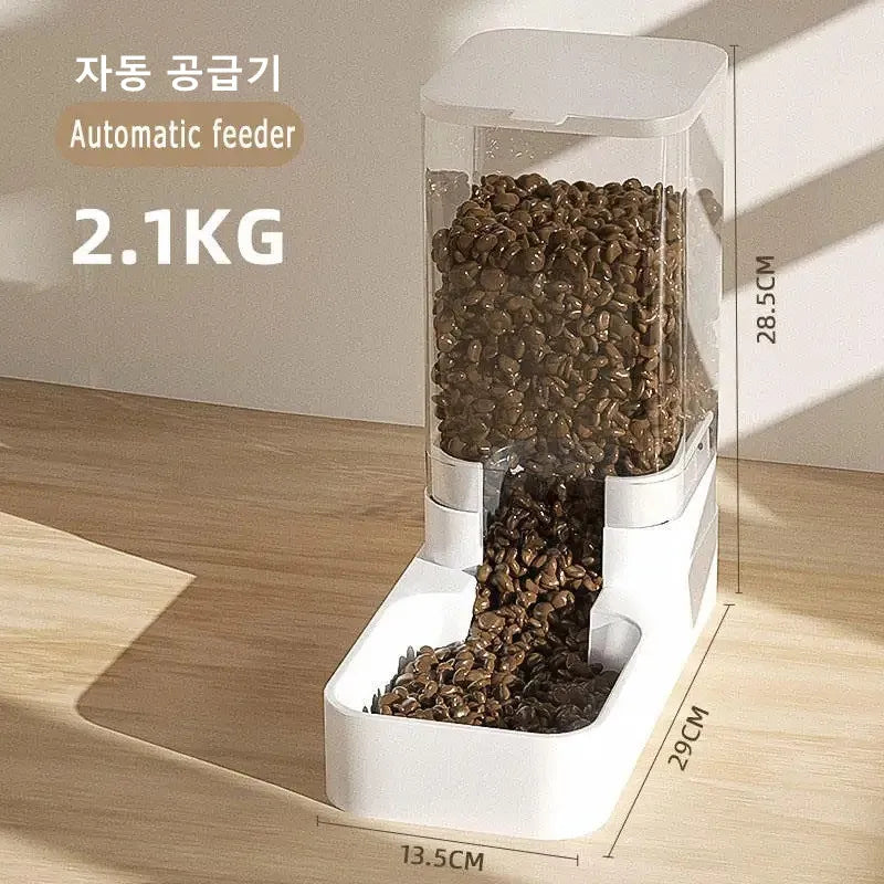 Automatic Pet Feeder & Water Bowl – Transparent Gravity Dispenser