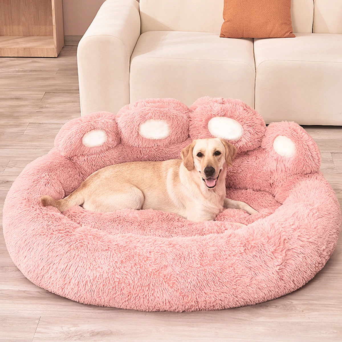Fluffy Winter Dog Bed – Soft Warm Sofa-Style Pet Cushion for Dogs & Cats