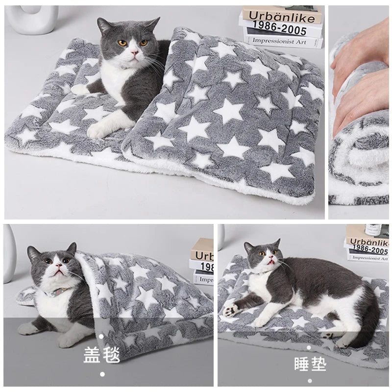 Flannel Pet Sleeping Mat – Soft Cushion Bed for Dogs & Cats