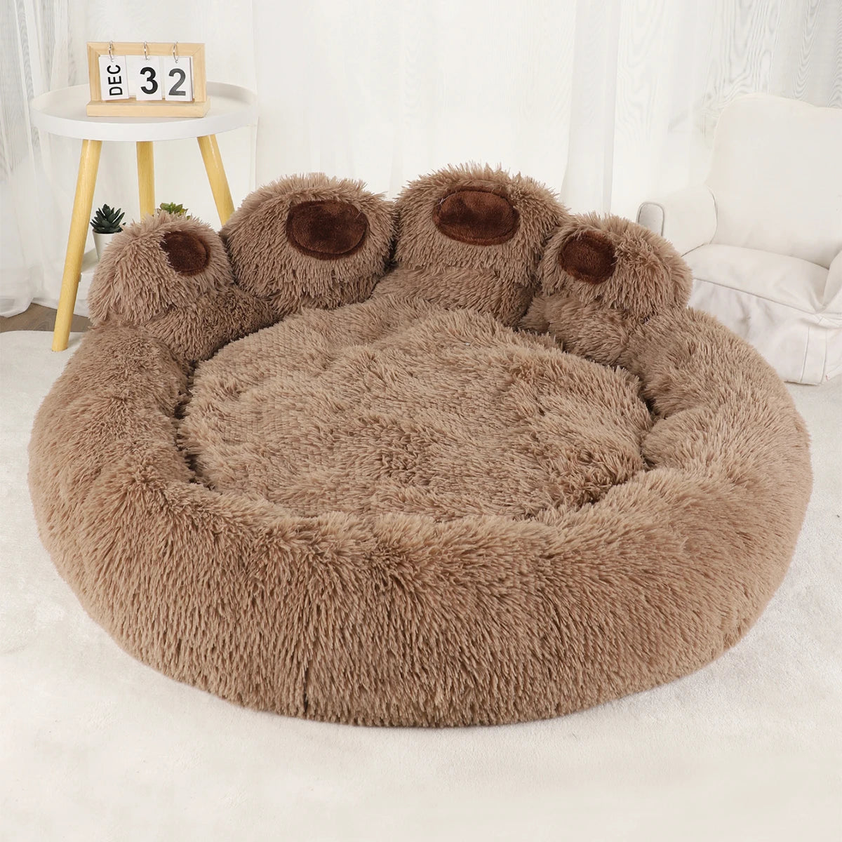 Fluffy Winter Dog Bed – Soft Warm Sofa-Style Pet Cushion for Dogs & Cats