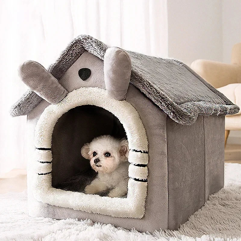 Folding Pet House with Mattress – Cozy Bed for Dogs & Cats